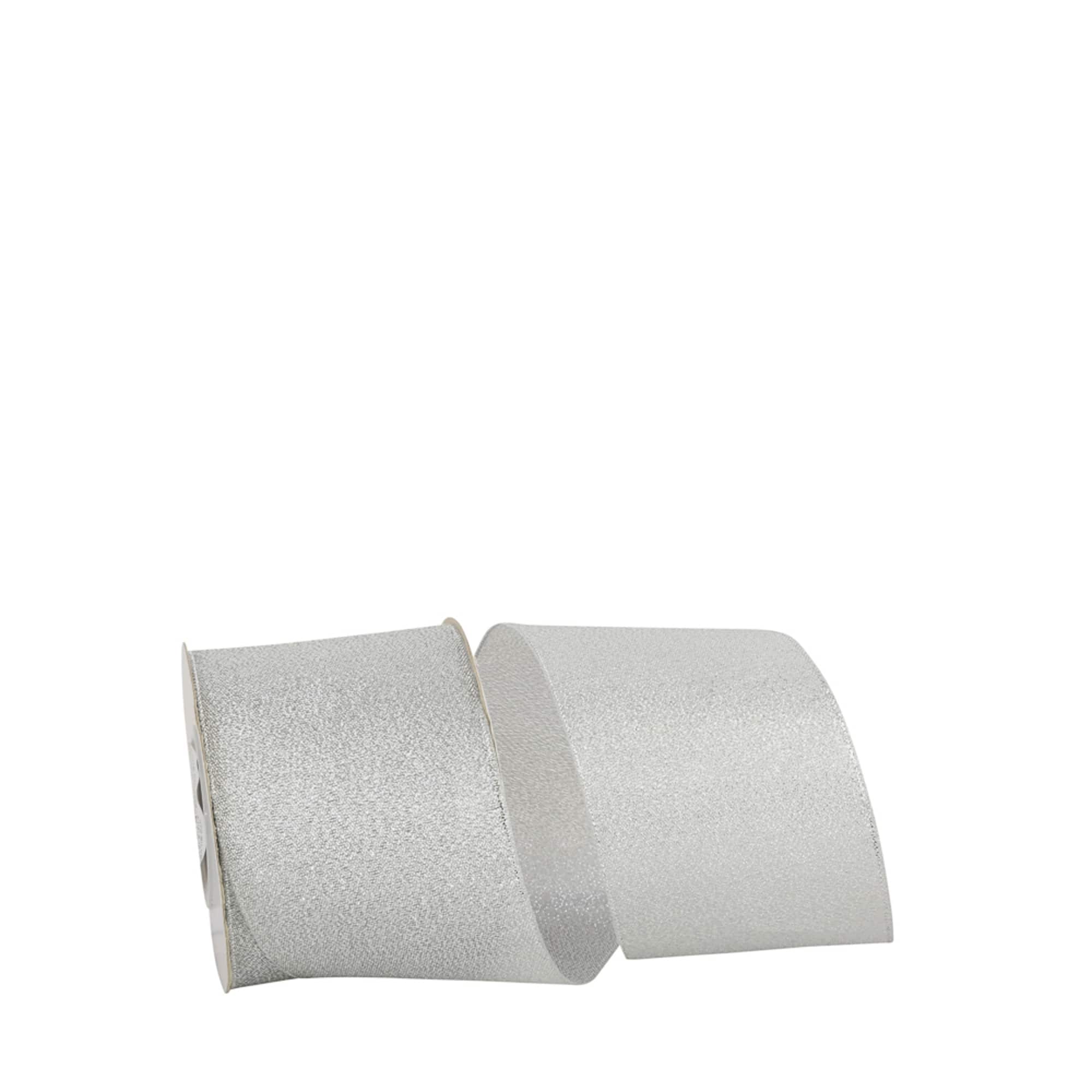 JAM Paper 2.5" x 10yd. Silver Woven Shimmer Wired Ribbon